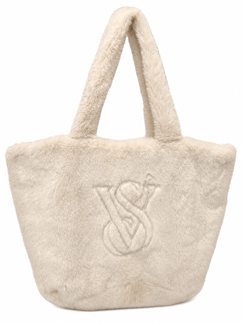 Victoria's Secret Cream Faux Fur Tote